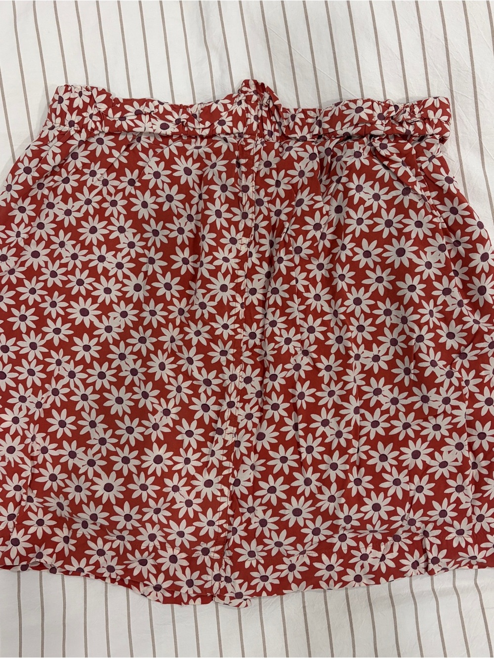 Madewell Rust Floral Button-Front Skirt with Cream Daisies - Picture 2 of 2